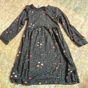 Gap grey with pink star long sleeve dress 5T